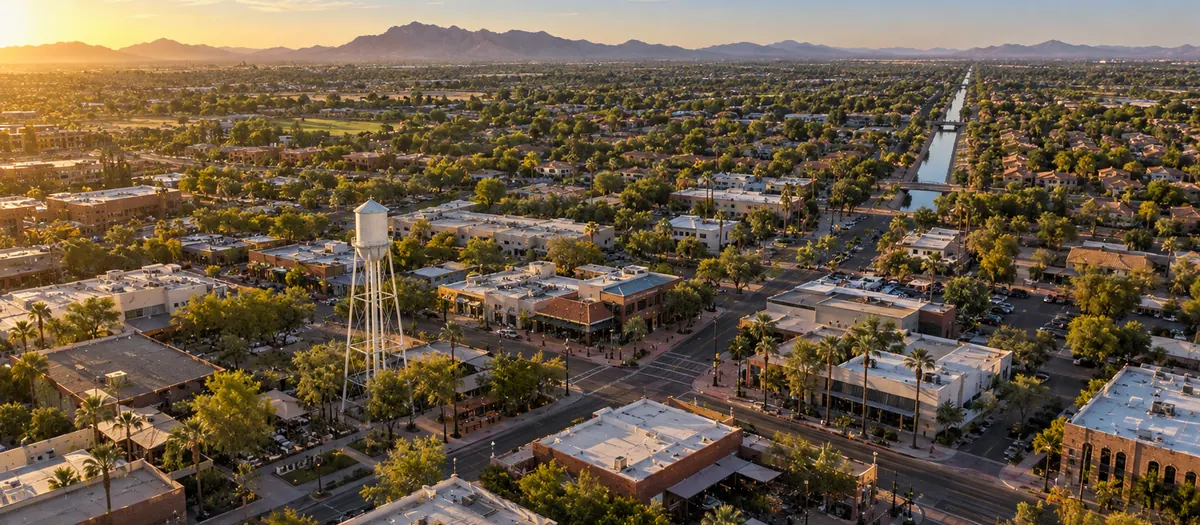 Aerial view of Gilbert, AZ