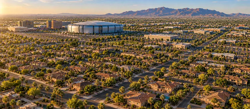 Aerial view of Glendale, AZ