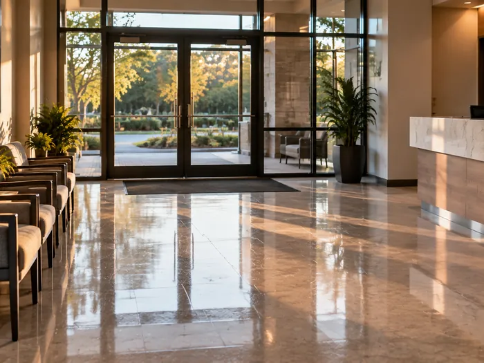 Bri Luxe Cleaning commercial job, aerial view